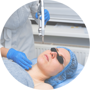 photo of woman with protective eyewear